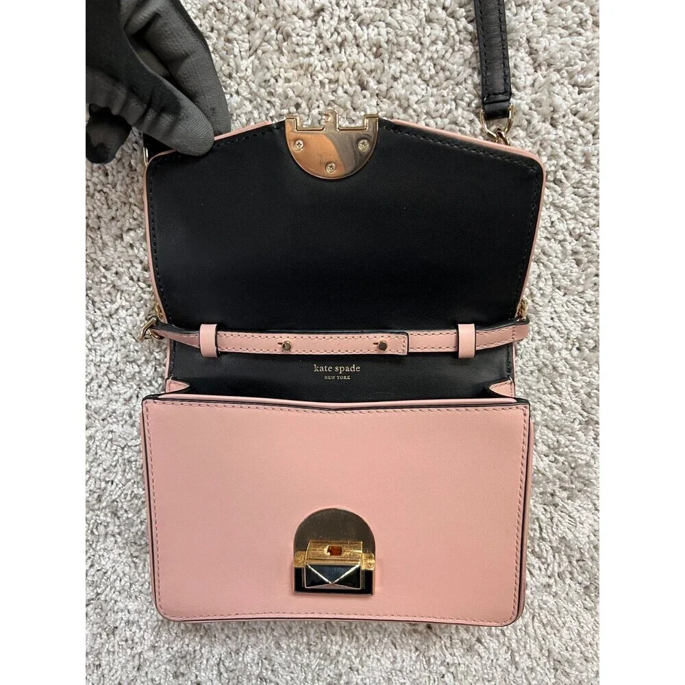 Kate Spade Neve Medium Convertible Flap Shoulder Bag - Rosy Cheeks/black/sparrow